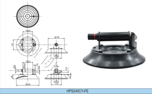 Ventosas de Goma Planas de 10 Pulgadas con Bomba Manual para Levantar Vidrio - Product Image 5