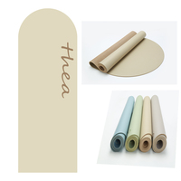 Tapis de yoga de 6 mm antidérapants en PU et caoutchouc naturel, avec logo personnalisé imprimé, forme arche et ovale