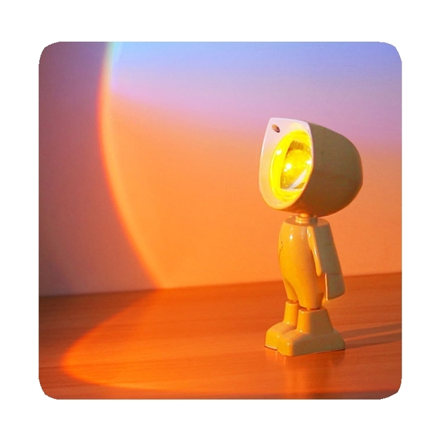 NEW Custom Rts Robot Night Light Astronaut Projector Lights Decoration Atmosphere Battery Power Sunset Lamp