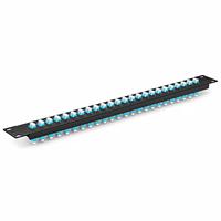 Panel de Conexiones de Fibra Óptica 1U 19in 24 Puertos LC UPC Dúplex 48 Fibras Multimodo con Funda de Cerámica de Zirconia de Doble Capa para Centro de Datos