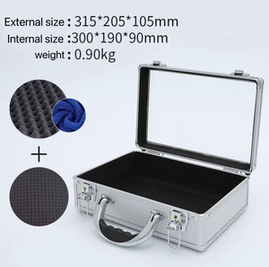 Boîte à outils transparente en alliage d'aluminium acrylique <span class=keywords><strong>PVC</strong></span> étui rigide en métal <span class=keywords><strong>avec</strong></span> <span class=keywords><strong>couvercle</strong></span> supérieur pour stocker des outils et des articles - Product Image 2