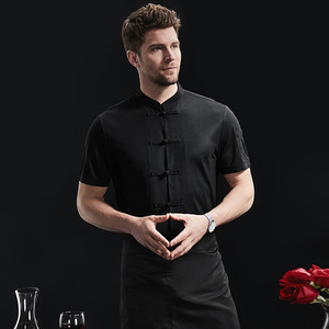 Abrigo de Chef Unisex de manga corta, venta al por mayor, uniforme de Chef de cocina, tela de algodón y poliéster, abrigo de Chef de cocina, restaurante chino - Product Image 5