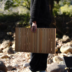 Mesa plegable portátil de madera maciza para acampar al aire libre, tienda, mesa de centro - Product Image 5