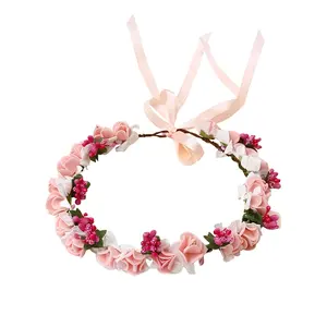 Hot Sale Wreath Flower Princess Crown Girl Bohemian Headband Hair Accessories Wedding Headband