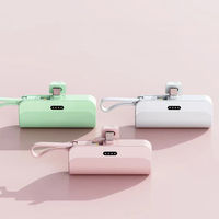 Chargeur de téléphone portable de taille rouge à lèvres, 5000 mAh, mini batterie externe USB-C 10 W, chargeur d'urgence léger