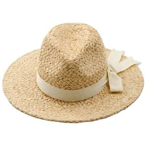 Women's Fashion Summer <b>Fedora</b> Hat Trendy Raffia <b>Straw</b> Wide Braid Handmade Beach Sunshade for Outdoor Travel Fishing Daily Casual - Product Image 1