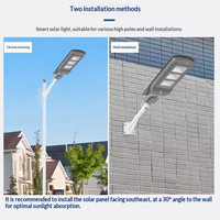 Lampadaire solaire haute luminosité, lumière LED extérieure avec capteur, IP65 étanche, lampadaires solaires LED en ABS pour jardin, route