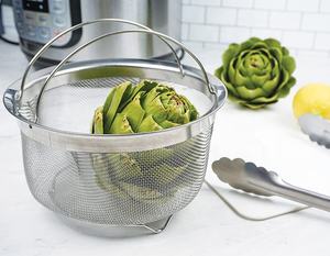<span class=keywords><strong>Panier</strong></span> passoire en maille, lavable au lave-vaisselle avec poignées pliantes, pour la friture et les salades - Product Image 1