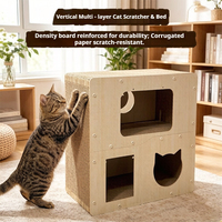 Tempat Tidur Kucing Grosir OEM Tahan Aus, Tidak Rontok, Rumah Kucing Terpadu, Anti Gores, Alas Cakar Kucing untuk Semua Musim
