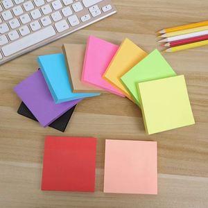 100 Sheets Multicolor Fluorescent Paper Sticky Notes Assorted Bright Adhesive <b>Memo</b> <b>Pads</b> Office School Stationery Note Taking - Product Image 6