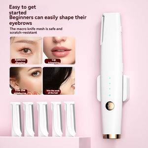 Depiladora Eléctrica <span class=keywords><strong>de</strong></span> Cejas y Afeitadora Facial para Mujer, Dispositivo <span class=keywords><strong>de</strong></span> Dermaplaning Inalámbrico, Batería <span class=keywords><strong>de</strong></span> 150min, Herramienta <span class=keywords><strong>de</strong></span> Belleza Portátil con LED - Product Image 2