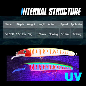 Nuove Esche Minnow Luminose per Pesca a Traina in Profondità FJORD, 160mm 33g, Esche Galleggianti in Plastica Dura per Pesca in Acqua Dolce - Product Image 6