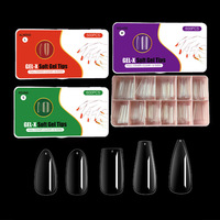 Gel souple pour extensions d'ongles, couverture complète, lot de pièces, pressoir, style cercueil moyen