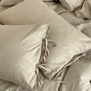 Parure <span class=keywords><strong>de</strong></span> lit quatre pièces haut <span class=keywords><strong>de</strong></span> gamme en coton lavé 100 % coton, ultra-douce et agréable pour la peau, avec <span class=keywords><strong>housse</strong></span> <span class=keywords><strong>de</strong></span> <span class=keywords><strong>couette</strong></span> - Product Image 4