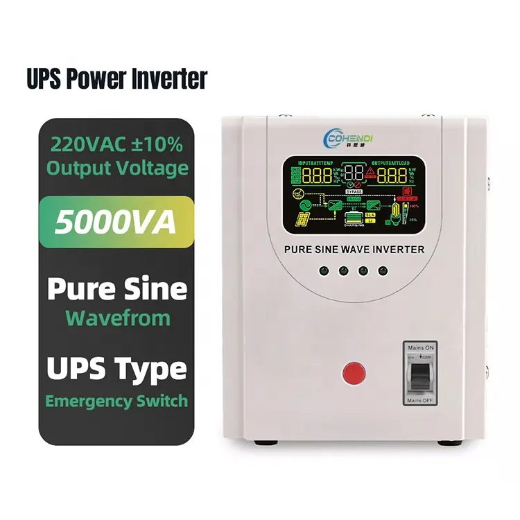 Cohendi Brand UPS inverter Automatic Voltage Regulator Battery External Power Supply 12V DC to AC 220v Pure Sine Wave Inverter