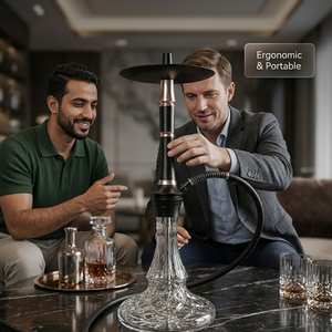 Nouvel ensemble de chicha arabe jaune avec étui en <span class=keywords><strong>bois</strong></span> et cuir, style européen et américain, pour la maison et les bars - Product Image 3