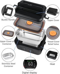 Fiambrera eléctrica portátil mejorada 2025 16000mAh recargable sin agua para acampar preservación del calor fiambrera eléctrica - Product Image 6