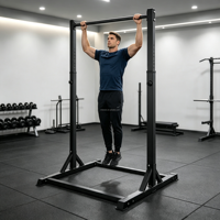 Barre de traction horizontale autoportante réglable en hauteur pour gymnastique, station d'entraînement multifonctionnelle pour calisthénie
