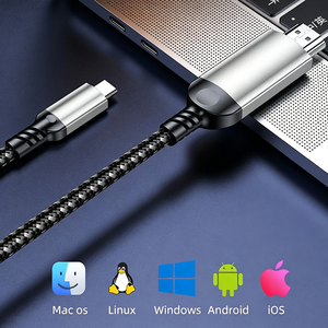 <span class=keywords><strong>Câble</strong></span> USB Type C vers <span class=keywords><strong>HDMI</strong></span> 4K HDR 30Hz, cordon tressé, adaptateur <span class=keywords><strong>téléphone</strong></span> vers TV HDTV pour <span class=keywords><strong>Samsung</strong></span> Galaxy Macbook Gaming Monitor - Product Image 5