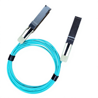 Kabel Optik Aktif Kompatibilitas Luas 100G QSFP28 AOC Garansi 3 Tahun untuk Interkoneksi Pusat Data Jaringan InfiniBand EDR