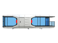 Maison Capsule Spatiale de Luxe SINOVA, Cabine Apple, Villa Mobile Préfabriquée, Mini-Villa Entièrement Meublée avec Cuisine et Salle de Bain, en Acier, pour Hôtels et Hôpitaux