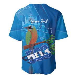 Camiseta de Béisbol Personalizada de El Salvador, <span class=keywords><strong>Guardabarranco</strong></span> 503, Día de la Independencia, Sublimación, Orgullo de El Salvador - Product Image 4