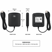 ACR39U 13.56MHz Pembaca/Penulis Kartu Pintar NFC USB 2.0 Kecepatan Penuh Sesuai Standar CCID PC/SC Kompatibel dengan Windows 10 Bahan ABS Kontrol Akses ISO