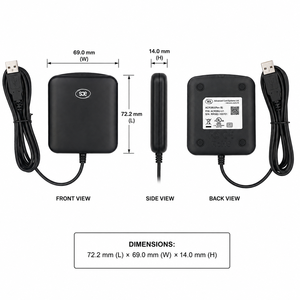 Lecteur-graveur de cartes NFC intelligentes <span class=keywords><strong>ACR39U</strong></span> 13,56 MHz USB 2.0 pleine vitesse compatible CCID PC/SC Windows 10 Matériau ABS Contrôle d'accès ISO - Product Image 2