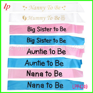 Baby <b>Shower</b> Party Straps Blue Pink Big <b>Sister</b> To Be Auntie Nana Mummy Nanny Sash LPP4249 - Product Image 1