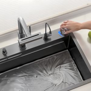 Thickened Household Nano 304 Stainless Steel Integrated Dual <b>Step</b> Large Single Bowl <b>Kitchen</b> Sink - Product Image 5