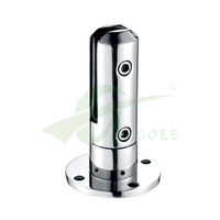 Modernes Edelstahl-Glasgeländer ohne Rahmen, satiniert poliert, 12 mm, verstellbar, bodenmontiert, einfach für Hotelbalkone, mit Spigot-Befestigung