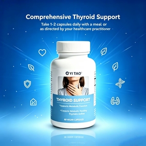 La capsule pour la thyroïde OEM contient de l'iode, du sélénium, du zinc et de la L-tyrosine, qui peuvent favoriser la santé de la thyroïde. - Product Image 3