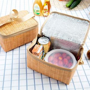 Panier de pique-nique avec sac isotherme, panier en fibre de mer et osier double face, sac à dos familial <span class=keywords><strong>grand</strong></span> format 34 litres - Product Image 4