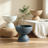 Pot de fleurs nordique simple en forme de bol, grande capacité, en plastique écologique, pour la décoration intérieure