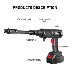 Pistolet de lavage portable sans fil à batterie lithium 70 bars 400W, suralimenté, auto-amorçant, 8L/min, pour maison et voiture - Product Image 4