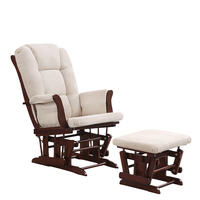 Chaise de canapé simple à bascule relaxante en bois salon adultes planeur fauteuil à bascule avec repose-pieds