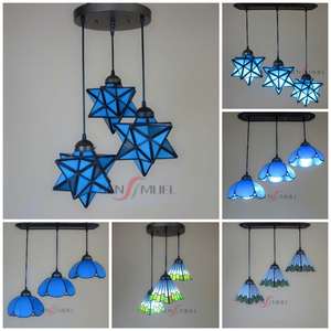 Vendita all'ingrosso e diretta di paralumi in vetro colorato a mosaico colorato in stile <span class=keywords><strong>Tiffany</strong></span> Lampada a sospensione lampadari a LED da 12 pollici - Product Image 5