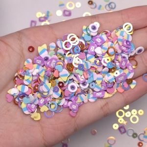 Confettis en argile polymère Candy Corn en vrac, en forme de cœur creux, d'anneau et d'enveloppe, tranches d'argile souple, pour décoration de table et de fête - Product Image 4