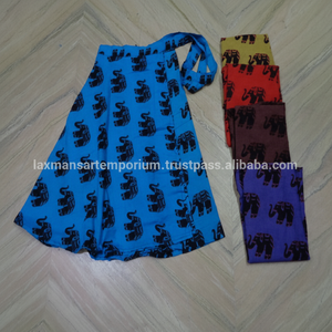 Nuevo 2025 verano moda estilo algodón elefante impreso diseñador mujeres abrigo faldas al por mayor de La India - Product Image 1