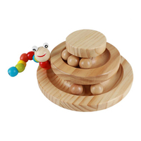 Jouets de chat en bois fabriqués à la main avec des modèles de décoration et de modèle meubles en bois de pin et balle pour jouer divertissement ou panneaux muraux