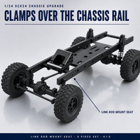 Support de fixation réglable en alliage d'aluminium pour tige de liaison, compatible avec les modèles de voitures RC Crawler noires à l'échelle 1/24, pièces de rechange et accessoires de mise à niveau