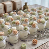 Bougie parfumée romantique en gros, mini-bougie élégante, décorations florales, bougies parfumées de luxe pour cadeaux et décoration intérieure