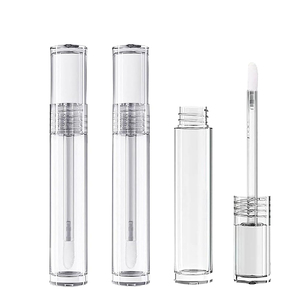 Trend Wholesale Cylinder 4ML Lip Gloss Tube ABS Empty Transparent Liquid <b>Lipstick</b> Container Wand Brush <b>Customized</b> Color Logo - Product Image 1