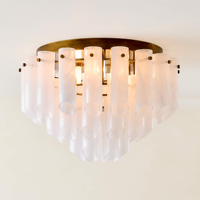 Lustre rond en verre de luxe, art moderne, pour salon, maison, villa