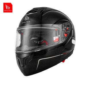 Casque modulaire unisexe toutes saisons MTHELMETS FF CE/ABS à dégagement rapide pour la course et le cruiser, homologué ECE, design uni noir - Product Image 2