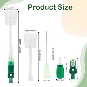 Ensemble de brosses de nettoyage vertes multifonctionnelles 5-en-1 pour biberons, thermos et pailles, avec brosse longue pour pailles et brosse pour bouteilles d'eau - Product Image 5