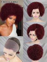 Perruque courte coupe pixie avec dentelle frontale 13x4, 100% cheveux humains Remy, pour femmes noires, plusieurs couleurs disponibles