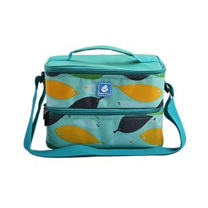 กระเป๋าเก็บความร้อนสีตัดกันแบบหนาพิเศษ ขายดี สำหรับโรงเรียน สำนักงาน ปิกนิกกลางแจ้ง ชุดกล่องอาหารกลางวัน พร้อมกระเป๋าเก็บความเย็นสำหรับเด็ก - Product Image 2