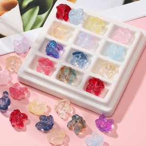 Translucent Glass Flower Beads Small Size Pearlescent Treatment For DIY Jewelry Making Accessories - Product Image 1