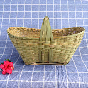 Bamboo Woven <b>Basket</b> Rectangle Kitchen <b>Storage</b> Handheld Fruit Vegetable <b>Basket</b> Eco Friendly Natural Material - Product Image 1